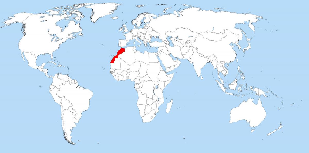 местоположение Марокко на карте мира